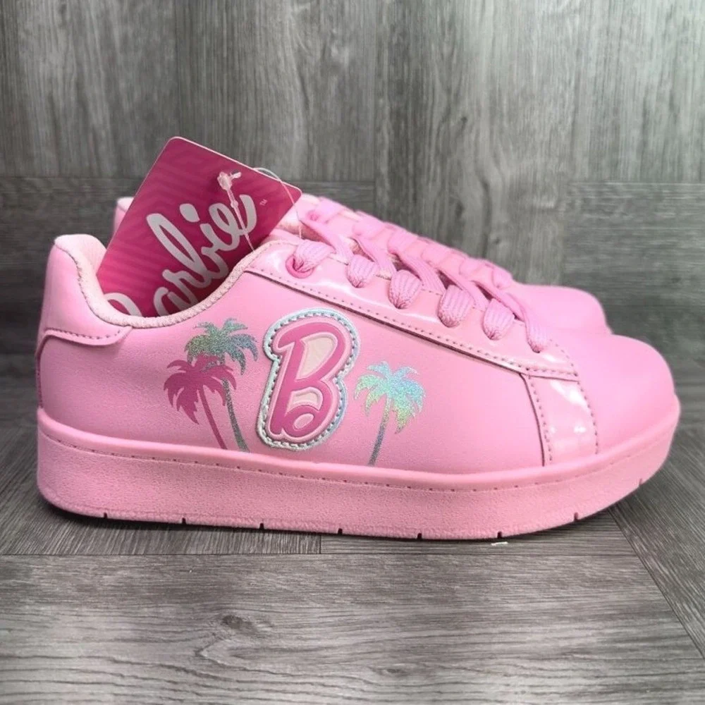 Barbie Sneakers Kids Size 3 Pink New Low Top‎ Palm Tree Barbiecore Pink Mono